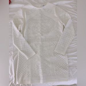 Embellished Mini White Dress